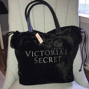 Victoria’s Secret Velvet Black Tote-NWT!